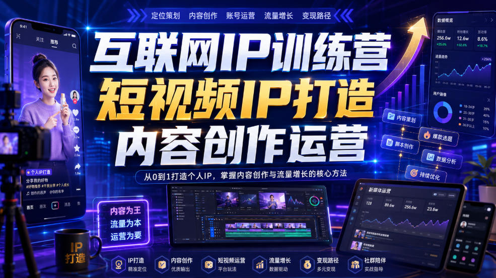 互联网IP训练营，短视频IP打造，内容创作运营-项目资源库