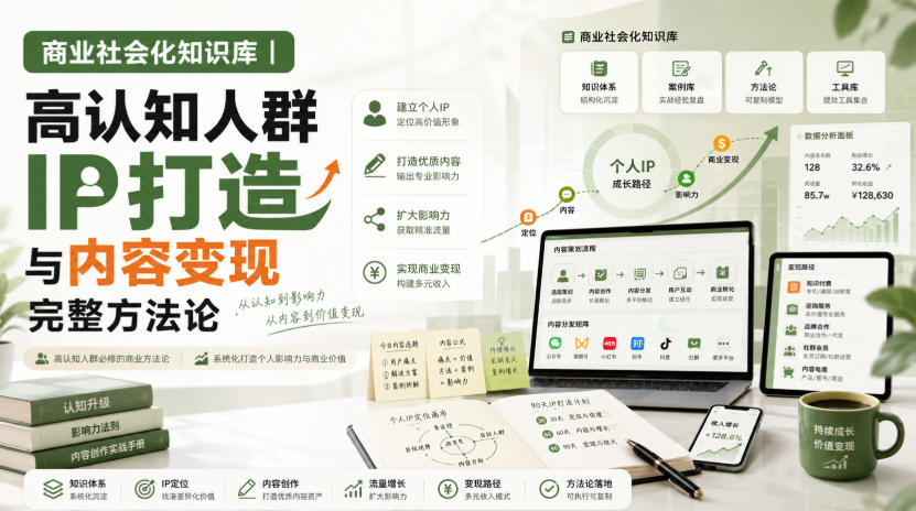 商业社会化知识库｜高认知人群IP打造与内容变现完整方法论【文档】-项目资源库
