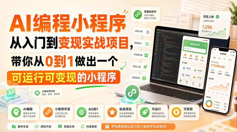 AI编程小程序从入门到变现实战项目，带你从0到1做出一个可运行可变现的小程序-项目资源库
