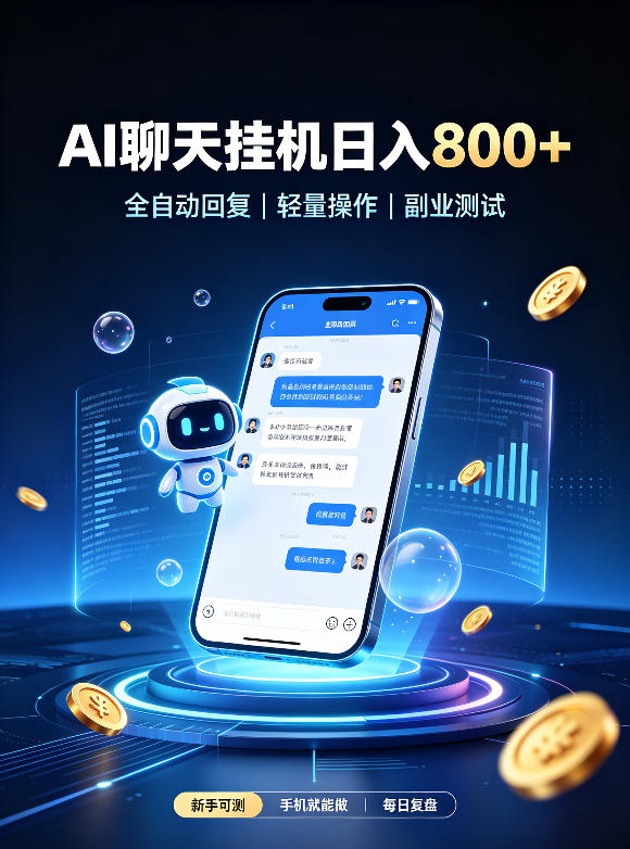 AI聊天挂G项目，日入800+，适用个人副业，工作室矩阵操作，无需真人实时值守【揭秘】-项目资源库