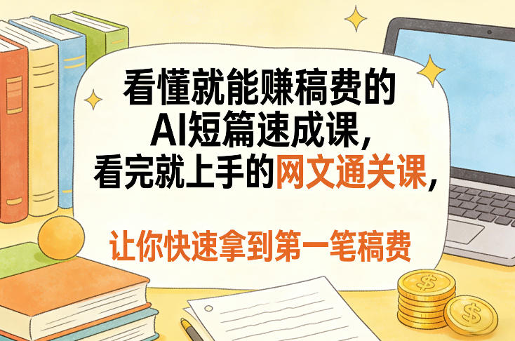 看懂就能賺稿费的AI短篇速成课，看完就上手的网文通关课，让你快速拿到第一笔稿费（更新8月）-项目资源库