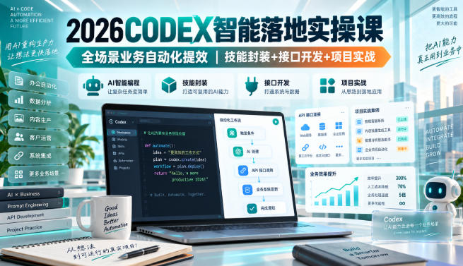 2026Codex智能落地实操课，全场景业务自动化提效，技能封装+接口开发+项目实战-项目资源库