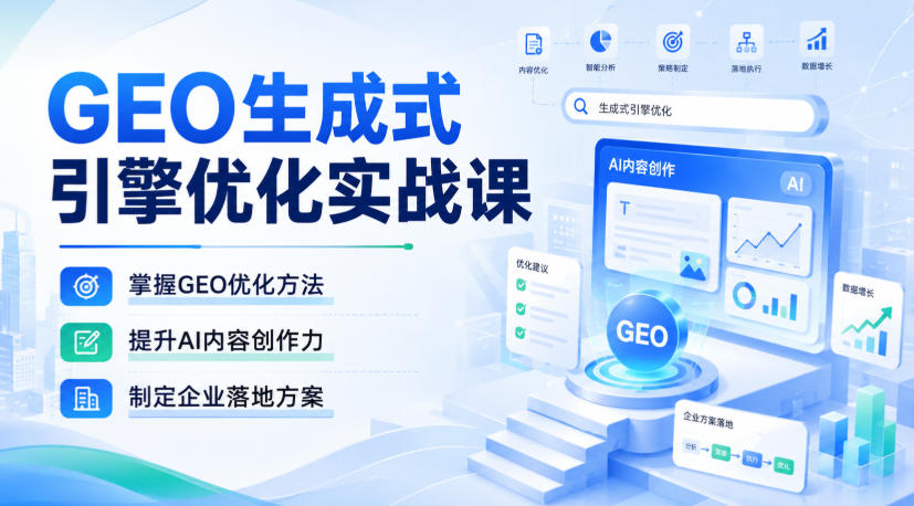 GEO生成式引擎优化实战课，掌握GEO优化方法，提升AI内容创作力，制定企业落地方案-项目资源库