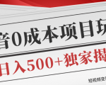 短视频变现套路剖析，抖音0成本赚钱项目玩法，日入500+独家揭秘（共2节视频）-项目资源库