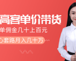 抖音高单价带货项目，一单佣金几十上百元，核心套路月入几十万（共3节）-项目资源库