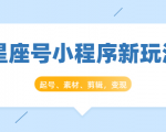 星座号小程序新玩法:起号、素材、剪辑,如何变现(附素材)-项目资源库