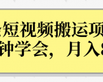操作性非常强的头条号短视频搬运项目,3分钟学会,轻松月入8000+-项目资源库