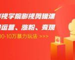 卡牌影视学院影视剪辑课:影视号运营、涨粉、变现、月入5000-10万暴力玩法-项目资源库