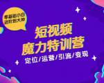 零基础小白进阶到大神《短视频魔力特训营》定位-运营-引流-变现-项目资源库