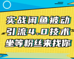 实战闲鱼被动引流4.0技术,坐等粉丝来找你,实操演示日加200+精准粉-项目资源库