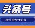 头条号原创视频特训营:一对一带你玩转短视频,新号10天日收益破252元-项目资源库