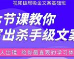 张根视频破局吸金文案班：节节课教你写出杀手级文案(附67页文案训练手册)-项目资源库