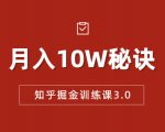 知乎掘金训练课3.0:低成本,可复制,流水线化先进操作模式 月入10W秘诀-项目资源库