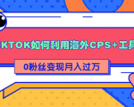 详细解析TIKTOK如何利用海外CPS+工具0粉丝轻松变现月入过万-项目资源库