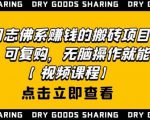 强子日志佛系赚钱的搬砖项目，需求大，可复购，无脑操作就能收钱-项目资源库