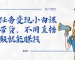 全民任务变现小白课，不用带货，不用直播，拍视频就能赚钱-项目资源库
