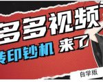 拼多多视频搬砖印钞机玩法，2021年最后一个短视频红利项目-项目资源库
