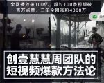 创壹慧慧周短视频爆款方法论，让你快速入门、少走弯路、节省试错成本-项目资源库