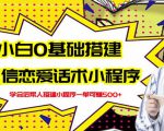 新手0基础搭建微信恋爱话术小程序,一单赚几百【视频教程+小程序源码】-项目资源库
