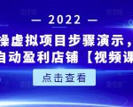 新人实操虚拟项目步骤演示,0基础打造自动盈利店铺【视频课程】-项目资源库