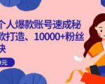 小红书个人爆款账号速成秘籍，爆款打造、10000+粉丝引流秘诀-项目资源库