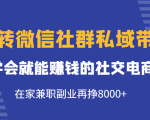 玩转微信社群私域带货，学会就能赚钱的社交电商，在家兼职副业再挣8000+-项目资源库
