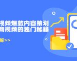 带货短视频爆款内容策划，关于电商视频的独门秘籍（价值499元）-项目资源库