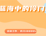 超级蓝海中的冷门项目,文档工作,好玩又赚钱,月入10000+-项目资源库