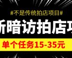 最新暗访拍店信息差项目，单个任务15-35元（不是传统拍店项目）-项目资源库