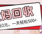 最新小红书母婴号宝妈粉回收项目，1个粉2元，一天轻松500+案例分享【粉丝包回收】-项目资源库