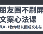 朋友圈不刷屏文案心法课 人人都要懂的商业逻辑 从0~1教你朋友圈成交心法-项目资源库