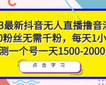 2023最新抖音无人直播撸音浪项目，0粉丝无需千粉，每天1小时，实测一个号一天1500-2000元-项目资源库