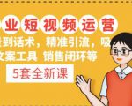 5套·美业短视频运营课从场景到话术·精准引流·吸金文案工具·销售闭环等-项目资源库