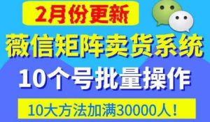 微信矩阵卖货系统,多线程批量养10个微信号,10种加粉落地方法,快速加满3W人卖货!-项目资源库