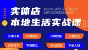 实体店本地生活实战课,只讲干货不讲理论,只带实操不要概念-项目资源库
