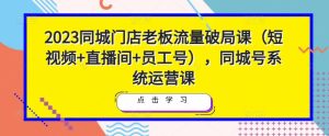 2023同城门店老板流量破局课(短视频+直播间+员工号),同城号系统运营课-项目资源库