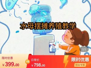 水母摆摊教学,包括摆摊技术、养殖技术、拿货渠道、抖音运营等-项目资源库