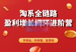 淘系全链路盈利增长闭环进阶营，融合全店动销，学得会、听得懂、能落地！-项目资源库