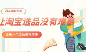 冠东·爆款店铺淘系爆款选品方法,23年从选品开始,一个好的选品思路决定于你是否盈利-项目资源库