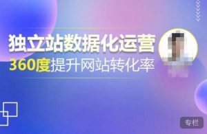 独立站数据化运营,360度提升网站转化率,亿级独立站大卖,带你用数据说话,提升转化率超过4%-项目资源库