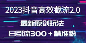 日引300＋创业粉，独家抖音高效截流2.0玩法（价值1280）-项目资源库