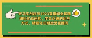 老马实战起号2023直播间全套精细化实战运营,学会正确的起号方式,精细化长期运营直播间-项目资源库