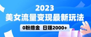 2023美女流量变现最新玩法,0粉撸金,日赚2000+,实测日引流300+-项目资源库