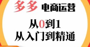 嗝姐小乔·23年系列课:多多运营从0到1,掌握电商运营技巧,学会合理运营链接,活动、推广等流程-项目资源库