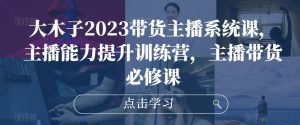 大木子2023带货主播系统课,主播能力提升训练营,主播带货必修课-项目资源库