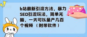 b站最新引流方法,暴力SEO引流玩法,简单无脑,一天可以量产几百个视频(附带软件)-项目资源库