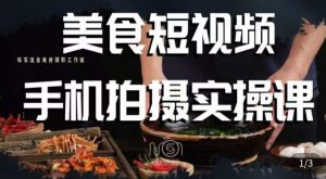 烁石·美食视频手机拍摄实操课，​美食摄影理论、手机拍摄相关设置、剪辑调色、布光原理等内容-项目资源库