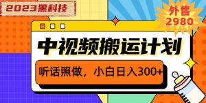 外面卖2980元2023黑科技操作中视频撸收益,听话照做小白日入300+-项目资源库