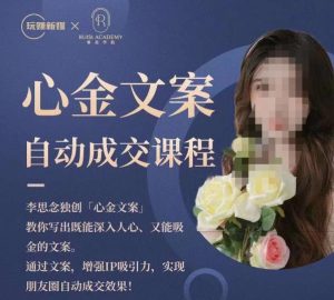 心金文案自动成交课程,教你写出既能深入人心又能吸金的文案,实现朋友圈自动成交效果-项目资源库