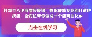 蟹老板·打爆个人IP底层实操课,教你成熟专业的打造IP技能,全方位带你做成一个能商业化IP-项目资源库